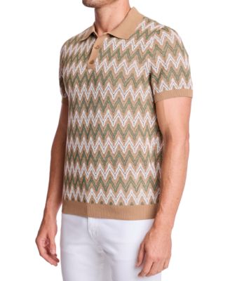 Men's Zig Zag Print Polo Shirt