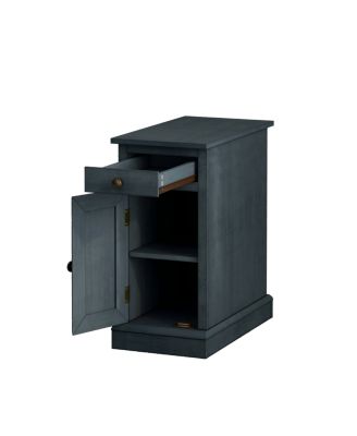 Antique Blue Solid Wood Veneer Traditional Accent Table, 11.75 x 21.75 x 24.25 in