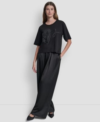 Women's Short-Sleeve Heart Script Logo Crew Neck Shirt