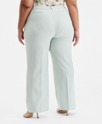 Plus Size Pull-On Flap-Pocket Pants