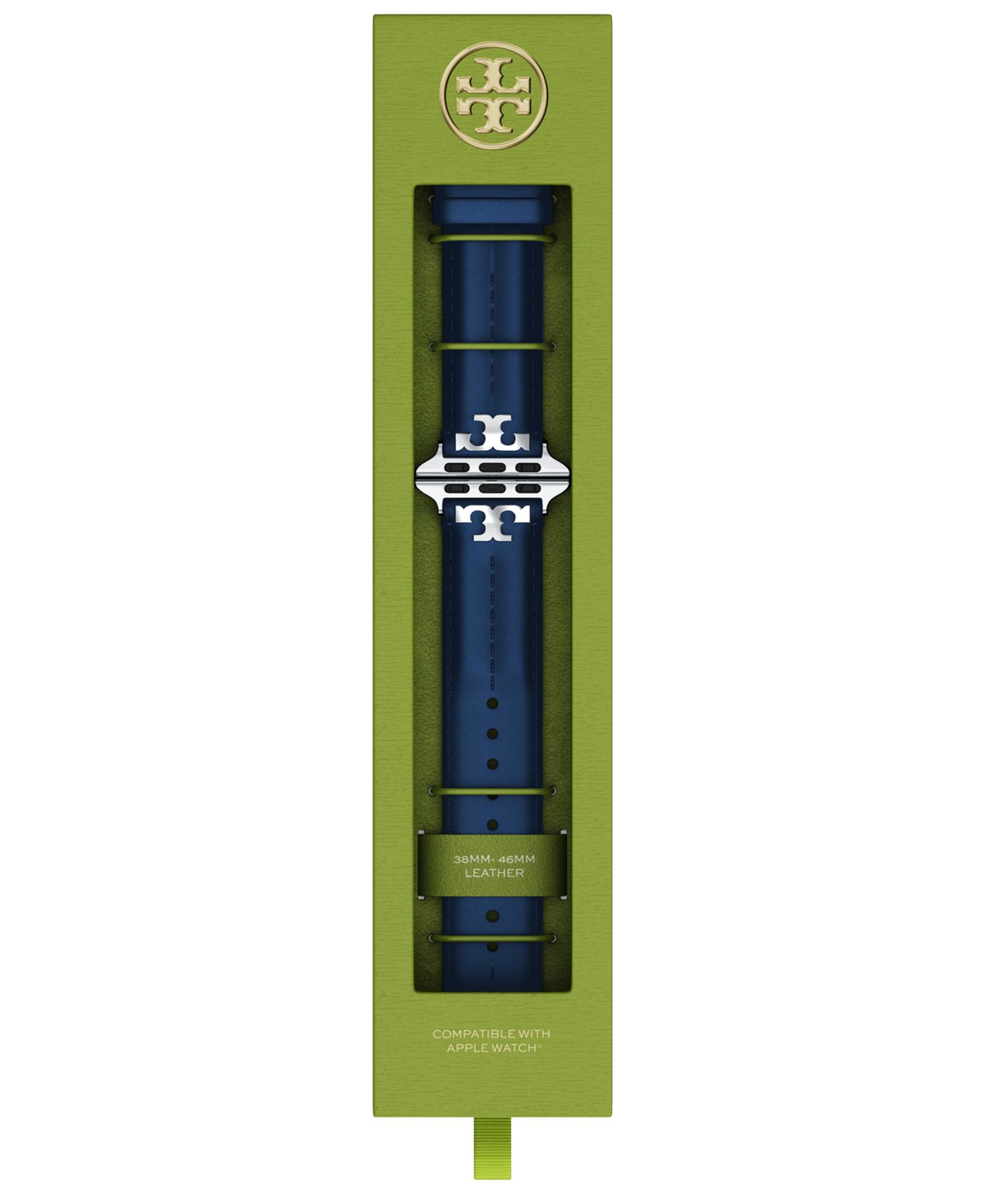 Женские часы Tory Burch Apple Blue Leather Strap, 22mm — фото 5