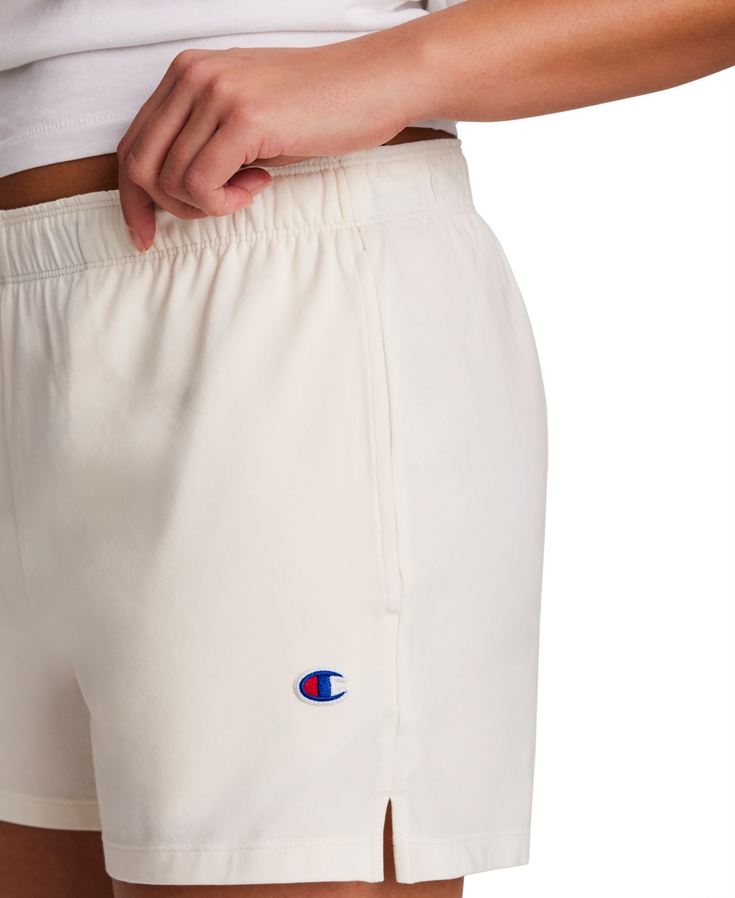 Женские шорты Champion C Logo, цвет: Unbleached Cotton — фото 3