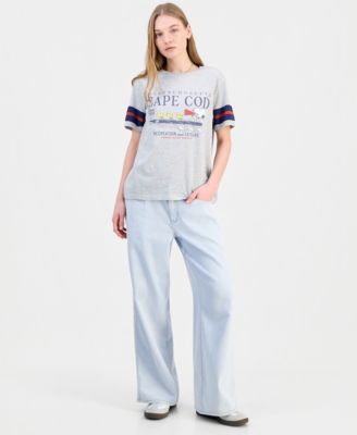 Juniors' Snoopy Cape Cod Graphic T-Shirt