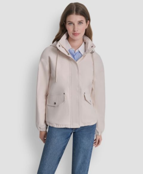 Женские DKNY Petite Bomber Rain Coat