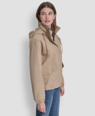 Women's Stand Collar Bomber Raincoat