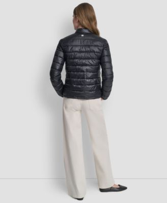 Women's Packable Moto Collar Short Coat