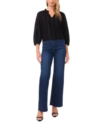 Women's Raglan Peasant Sleeve V-Neck Blouse