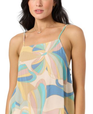 Juniors' Martina Square Neck Butterfly Tank Top