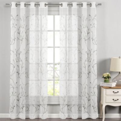 Wavy Leaves Sheer Window Curtains