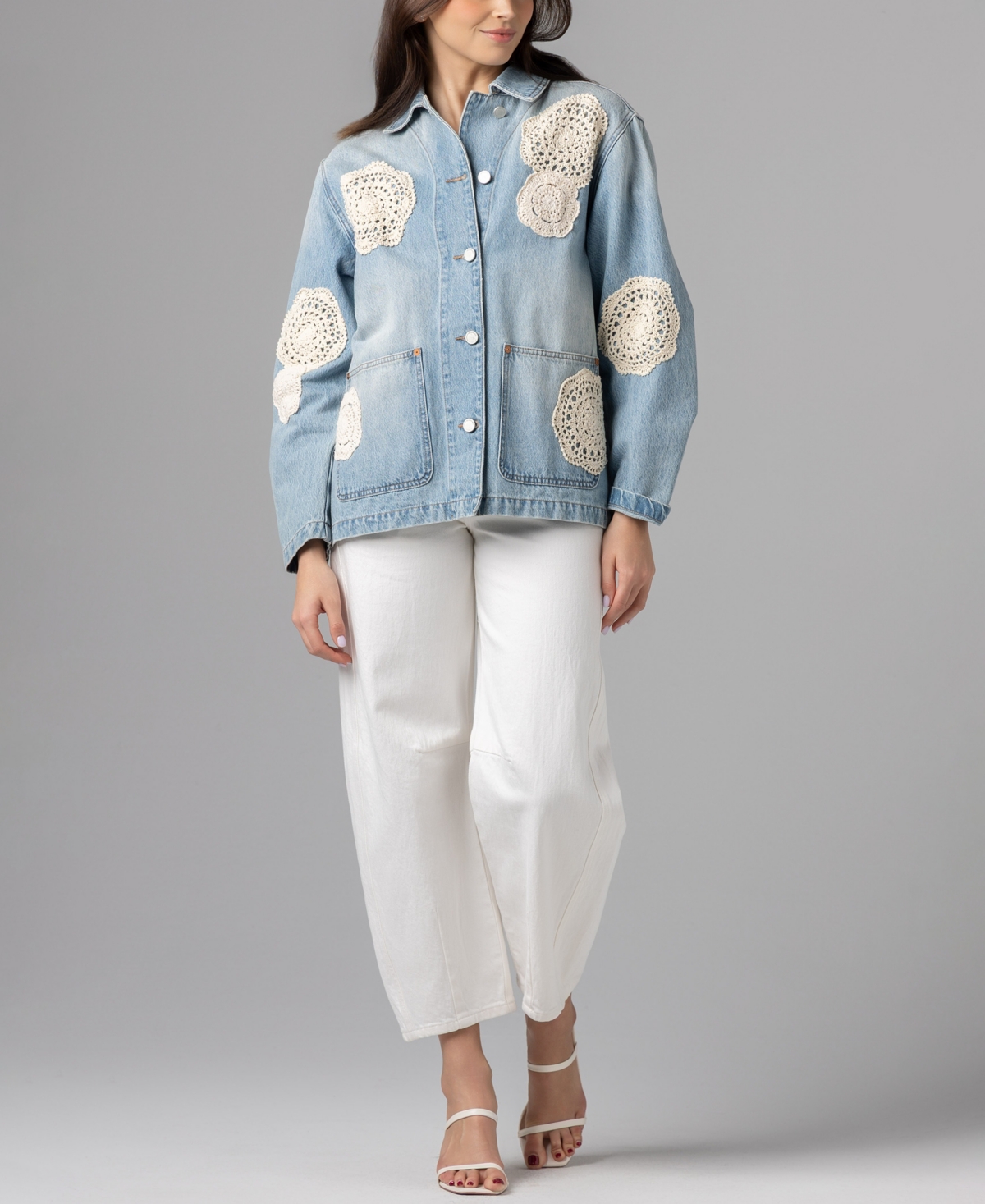 Blank Nyc Women's Crochet Doily Chore Jacket