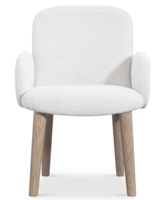 Loggia 7-Pc. Wood Round Table and Upholstered Arm Chairs Dining Set