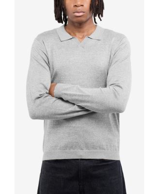 X RAY Men's Long Sleeve Sweater Johnny Collar Polo