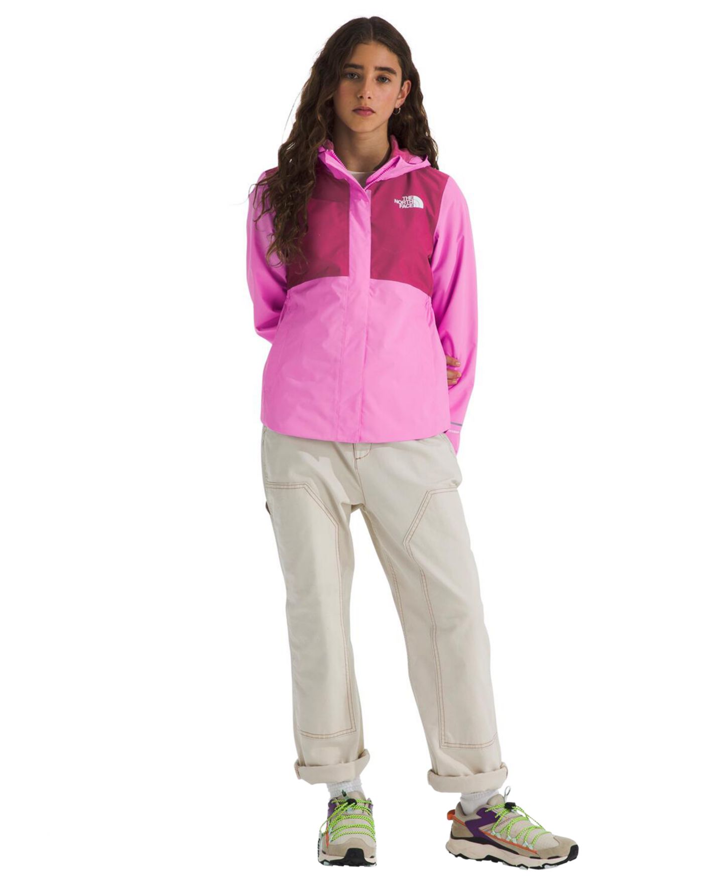 Куртка The North Face Antora Hooded Rain Jacket для девочек, цвет: Фиолетовый / Фуксия — фото 1