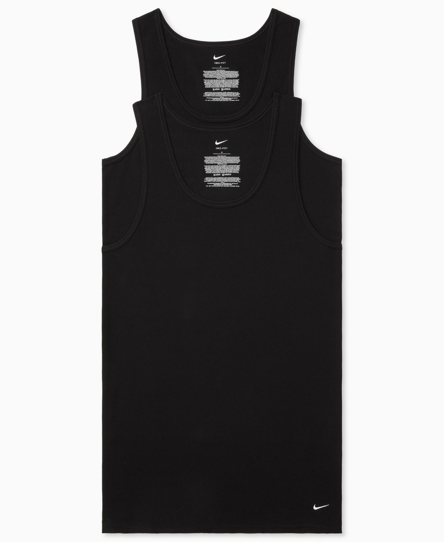 Men's Essential Stretch Ribbed Tank Undershirts, 2-Pack