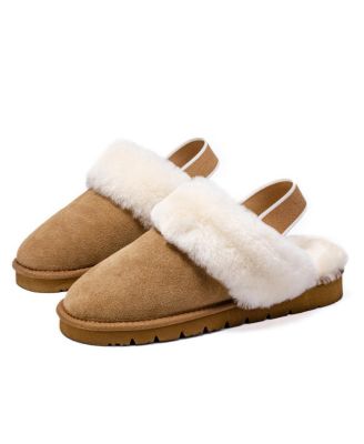 Women's Shearling and Suede Clog Slippers Spring