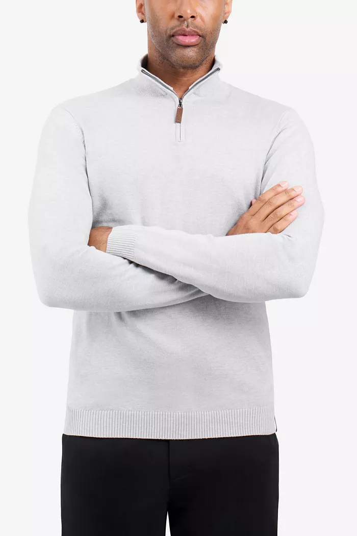 Men's SPRING + MERCER Quarter Zip Mock Neck Sweater - thumbnail 5