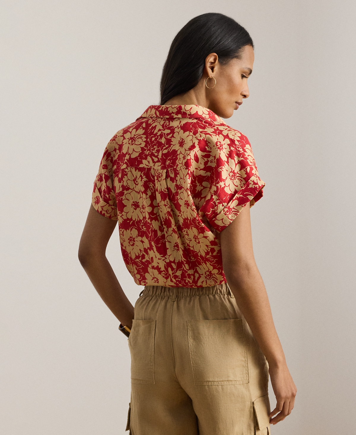 Lauren Ralph Petite Floral Short-Sleeve Shirt