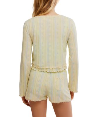 Women's Spring Break Ruffle Trim Detail Top and Shorts, 2-Piece Set