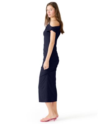 Women's Gracelyn Asymmetrical Shoulder Bodycon Midi Dress