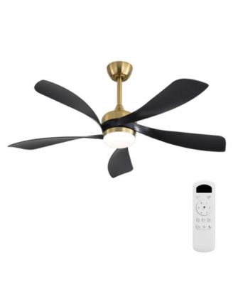 52-inch Modern Gold 5-Blade Ceiling Fan with LED Light and Remote Control