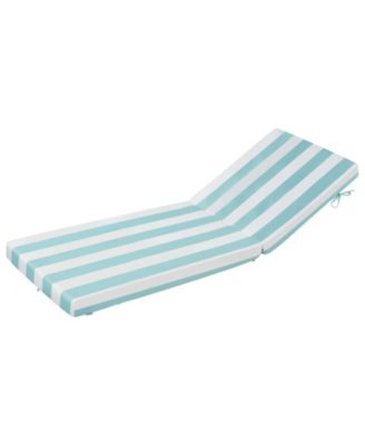 80 x 26 x 4 in Chaise Lounge Cushion Set of 2, Waterproof Fade-Resistant Sun Lounger Cushions with Ties, Stripes