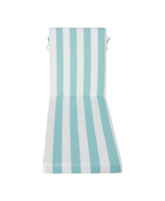 80 x 26 x 4 in Chaise Lounge Cushion Set of 2, Waterproof Fade-Resistant Sun Lounger Cushions with Ties, Stripes