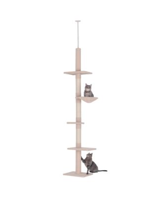 Adjustable Height Floor-to-Ceiling Vertical Cat Tree Climbing Tower