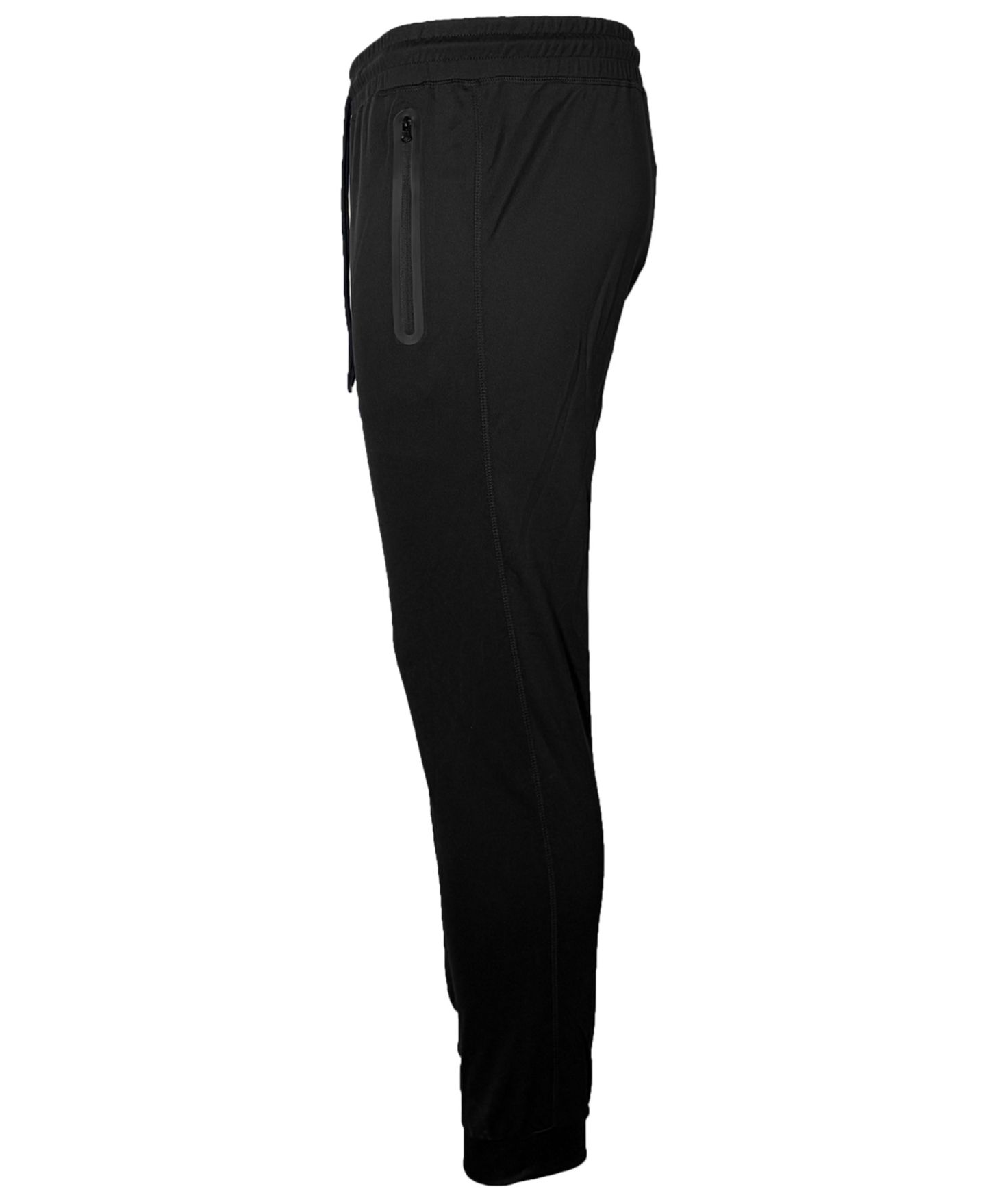 Мужские брюки Blu Rock Slim-Fit Tech Joggers Zipper Pockets Sweatpants, цвет: Чёрный — фото 3