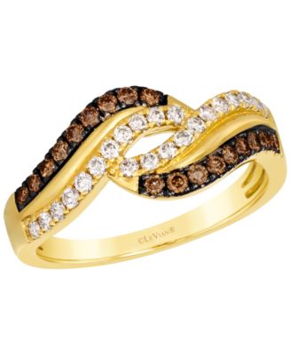 Chocolate Diamond (0.27 ct. t.w.) & Nude Diamond (1/4 ct. t.w.) Ring in 14k Honey Gold