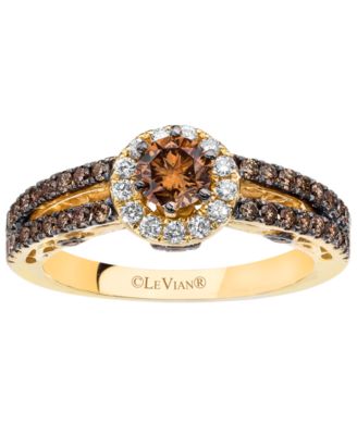 Chocolate Diamond (1.03 ct. t.w.) & Vanilla Diamond (0.15 ct. t.w.) Ring in 14k Honey Gold