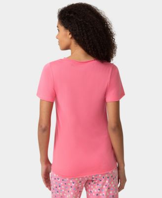 Women's Short-Sleeve Rosette Sleep T-Shirt