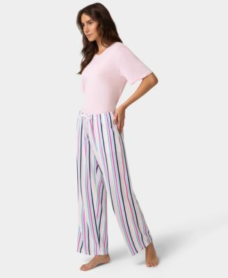Plus Size Cozy Canine Striped Mid-Rise Pants