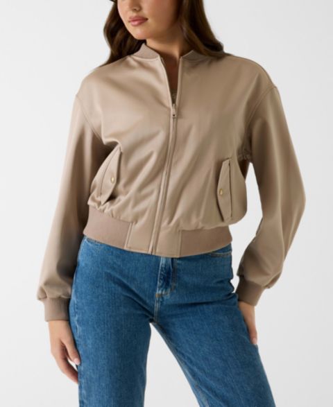 Женские куртки GUESS Women's Cathleen Bomber Full-Zip Collared Jacket