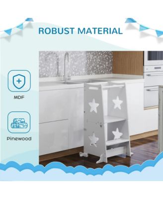 Kids Kitchen Helper Stool with Convertible Table and Chair for Ages Three to Six