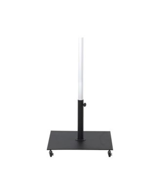 Amalfi Navy With Cream Piping / Matte Black Metal Patio Umbrella with Base Sets