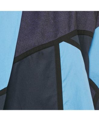 Women's Blue Patch Work Cotton Open-Front Shrug