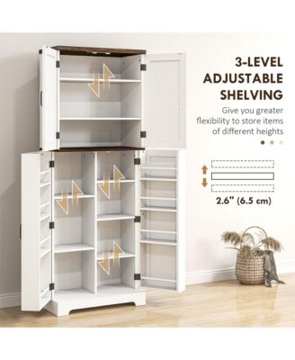 64" Kitchen Pantry Storage Cabinet with Motion Sensor Light