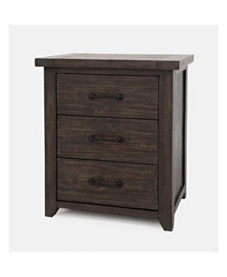Madison County Rustic Solid Wood Farmhouse USB Charging Nightstand