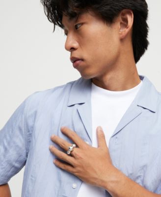 Silver-Plated Ring with Three Central Balls