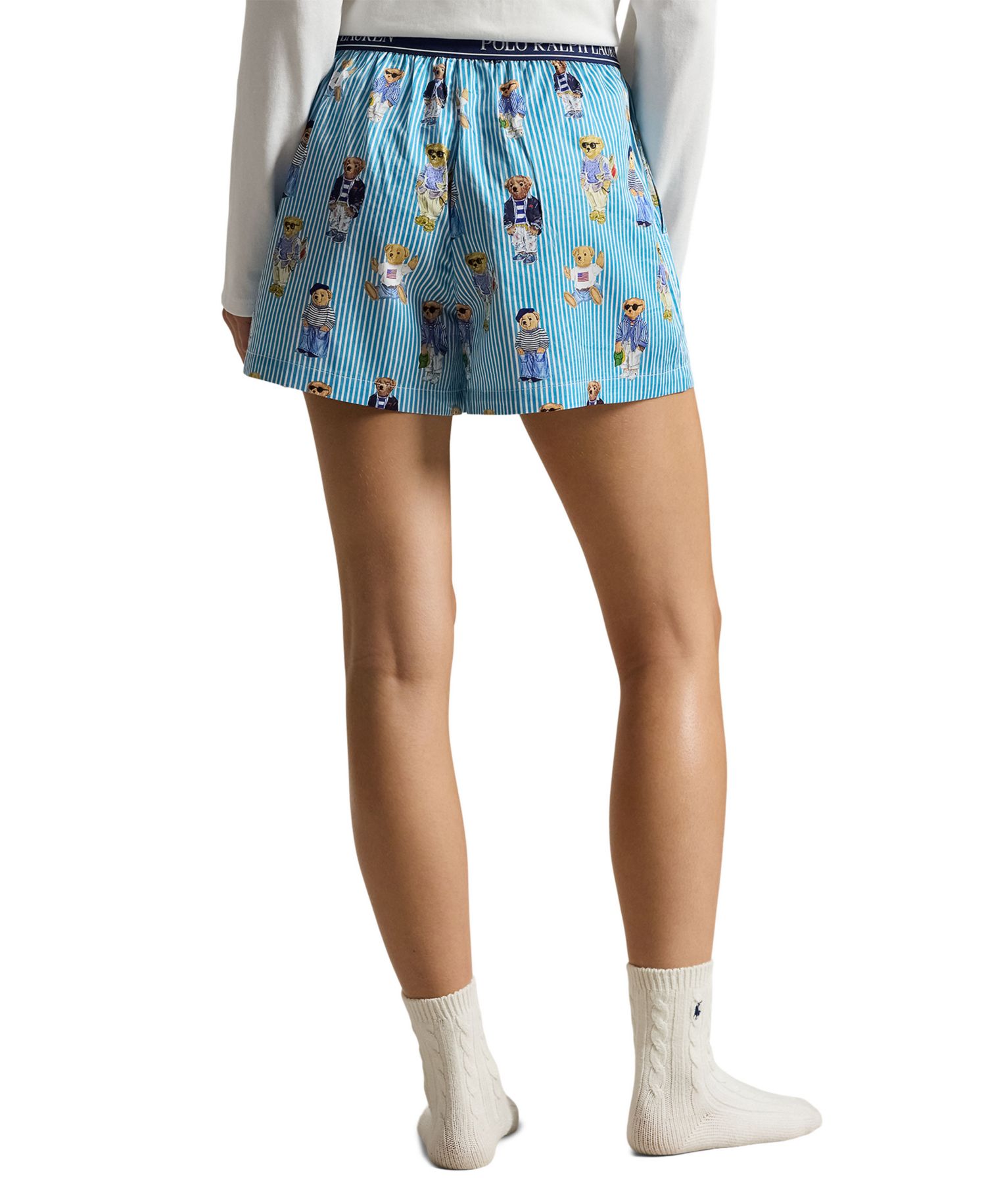 Women's All-Over Bear Striped Sleep Boxers