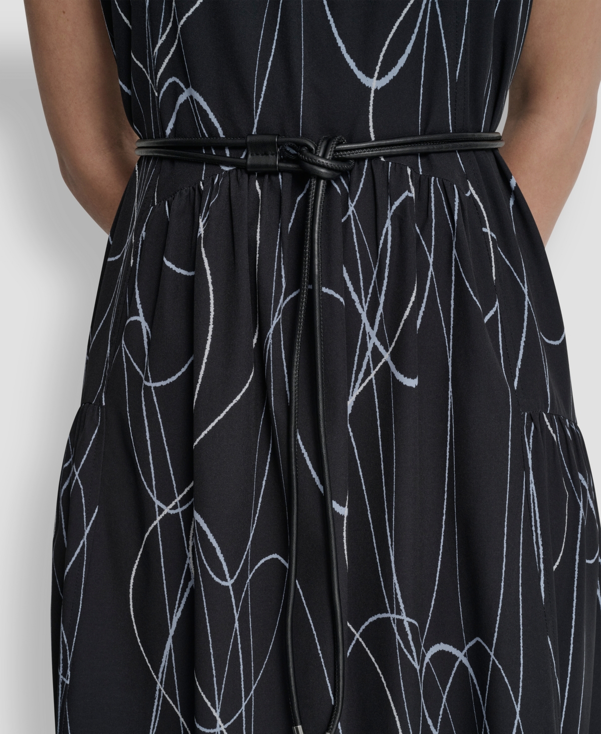 Dkny Women's Sleeveless Drop Waist Midi Dress