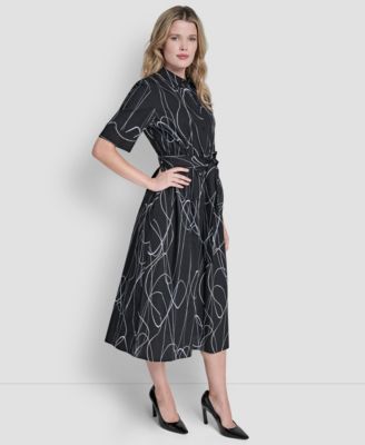 Women's Collared Midi Shirt Dress