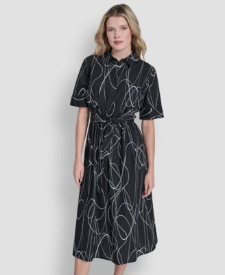 Women's Collared Midi Shirt Dress