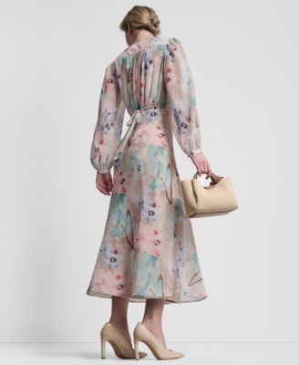 Women's V-Neck Fit and Flare Long Dress