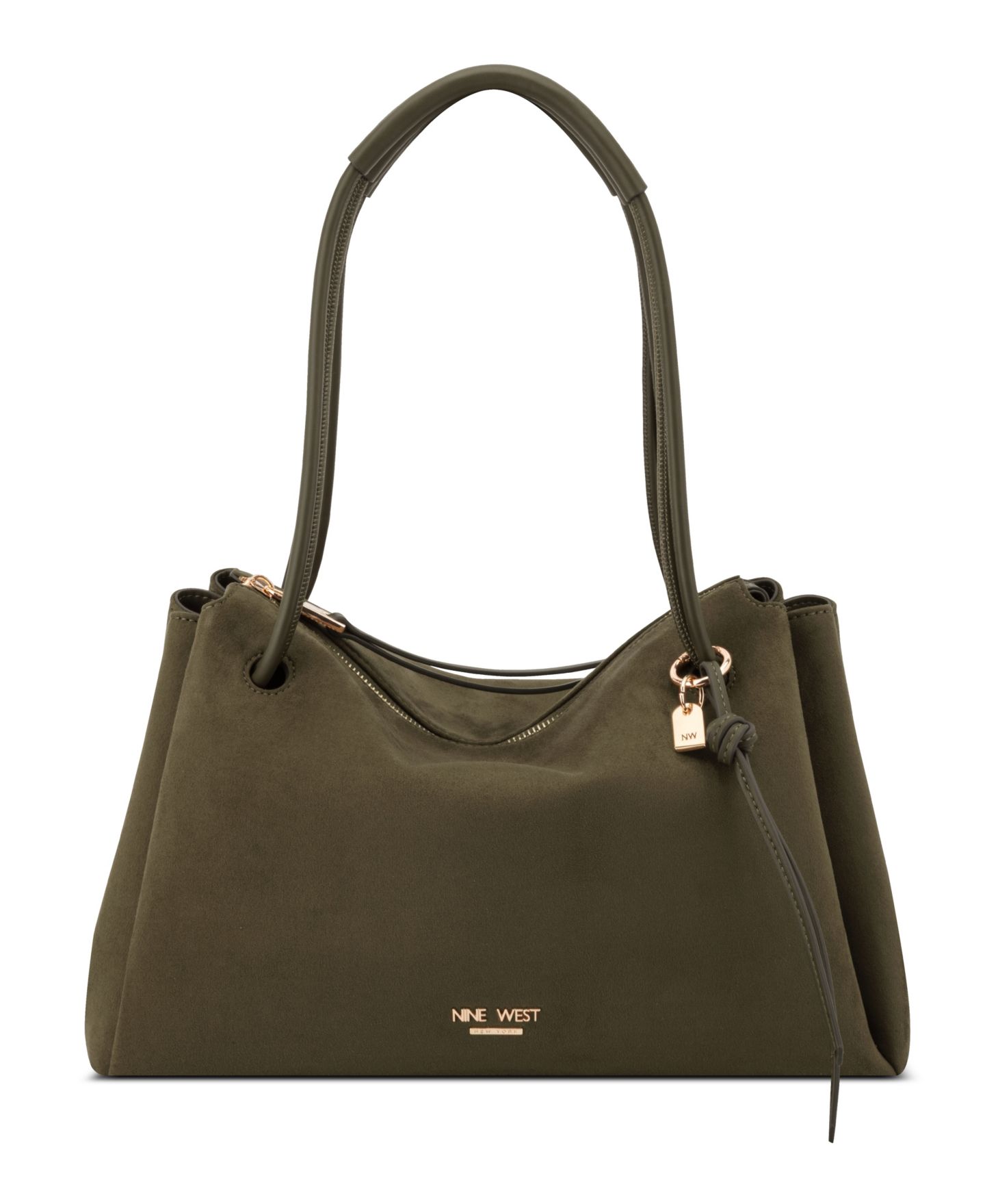 Женская сумка Nine West Renan Large Satchel, цвет: Тёмный оливковый — фото 1