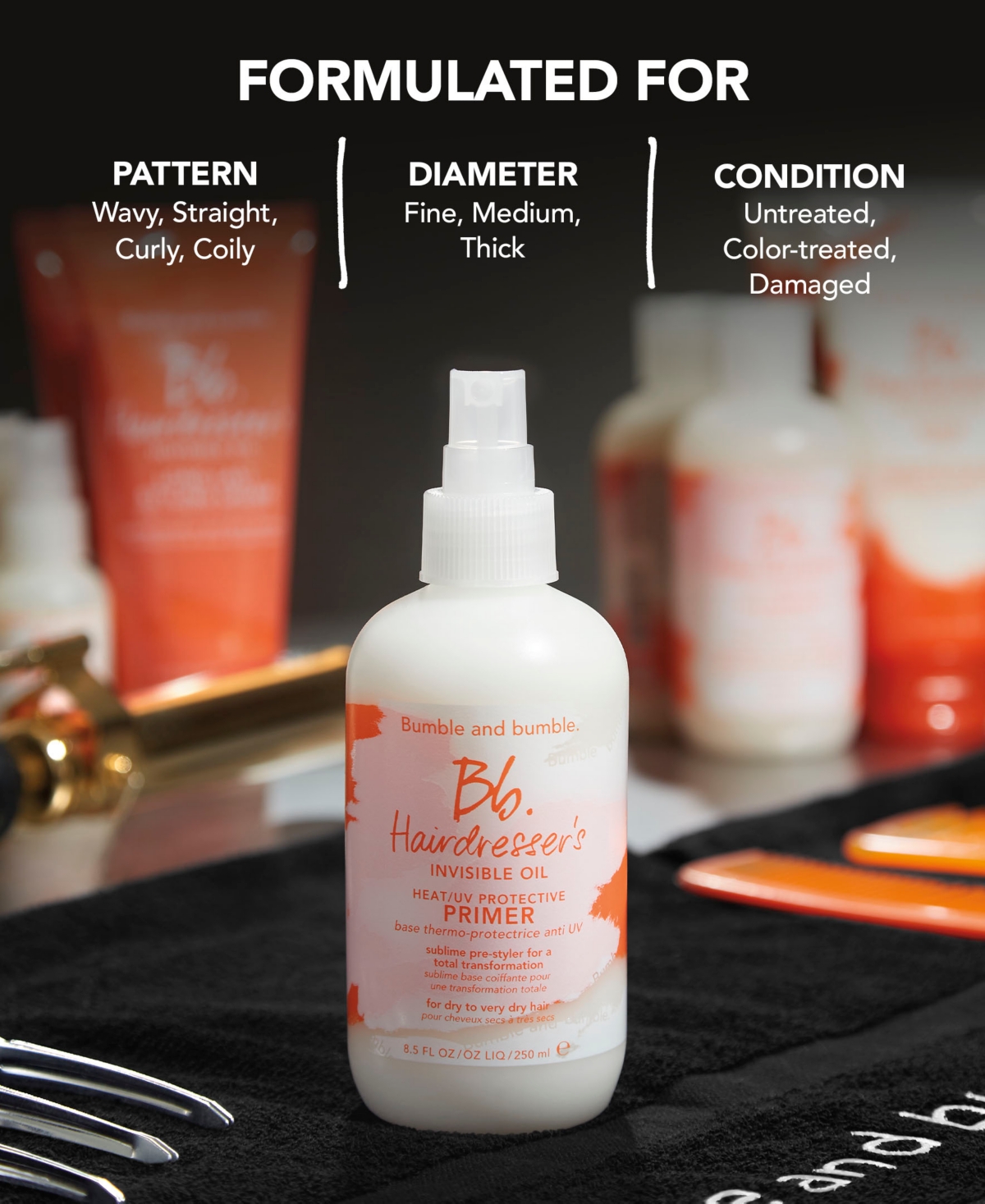 Bumble and Bumble Hairdressers Invisible Oil Heat Protectant Leave-In Conditioner Hair Primer, 12 oz.