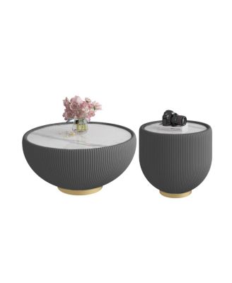  Light Sintered Stone Leather Coffee Table for Living Room Furniture