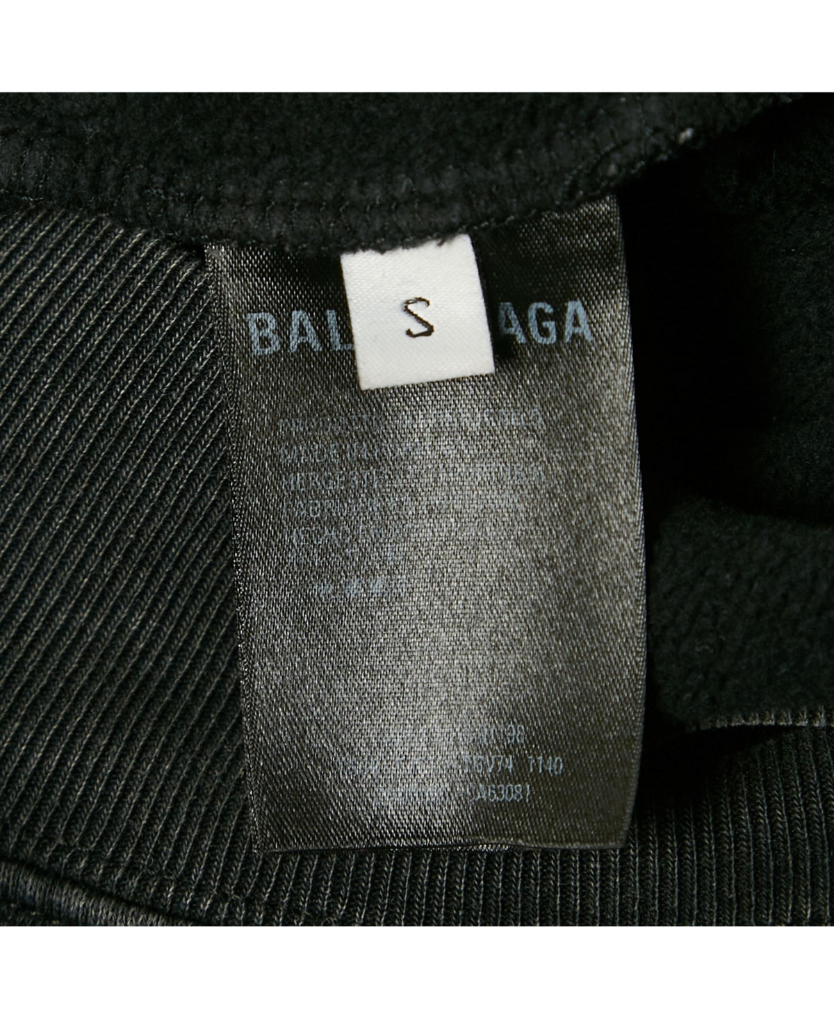 Pre-Owned Balenciaga Men's Faded Black Logo Print Cotton Oversize Hoodie