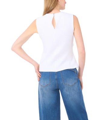 Women's Mock Neck Asymmetrical Knit Blouse Top