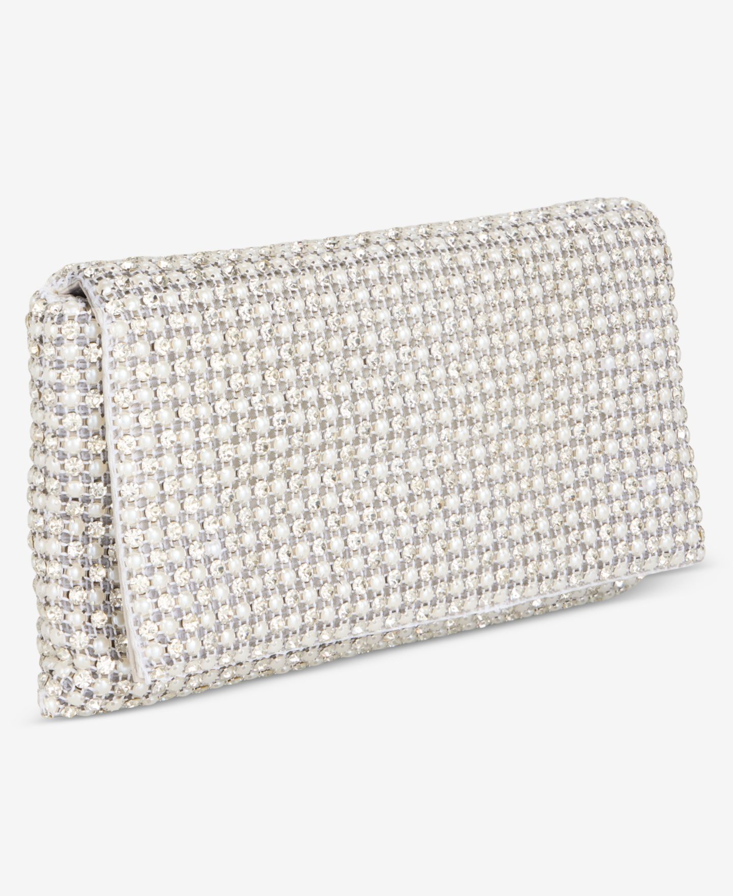 Женский клатч I.N.C. International Concepts Prudence Imitation Pearl Diamond Clutch, цвет: Серебряный — фото 3